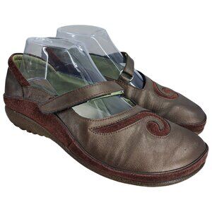 Naot Matai Brown Bronze Leather Mary Jane Comfort Shoes Size 38 US 7 Artsy